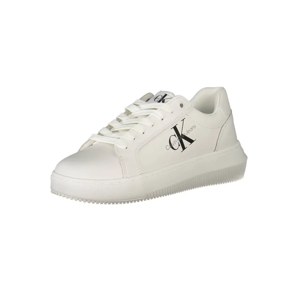 CK LEATHER TRAINERS WOMAN WHITE