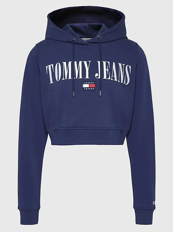 TJ CROP HOODIE WOMAN BLUE