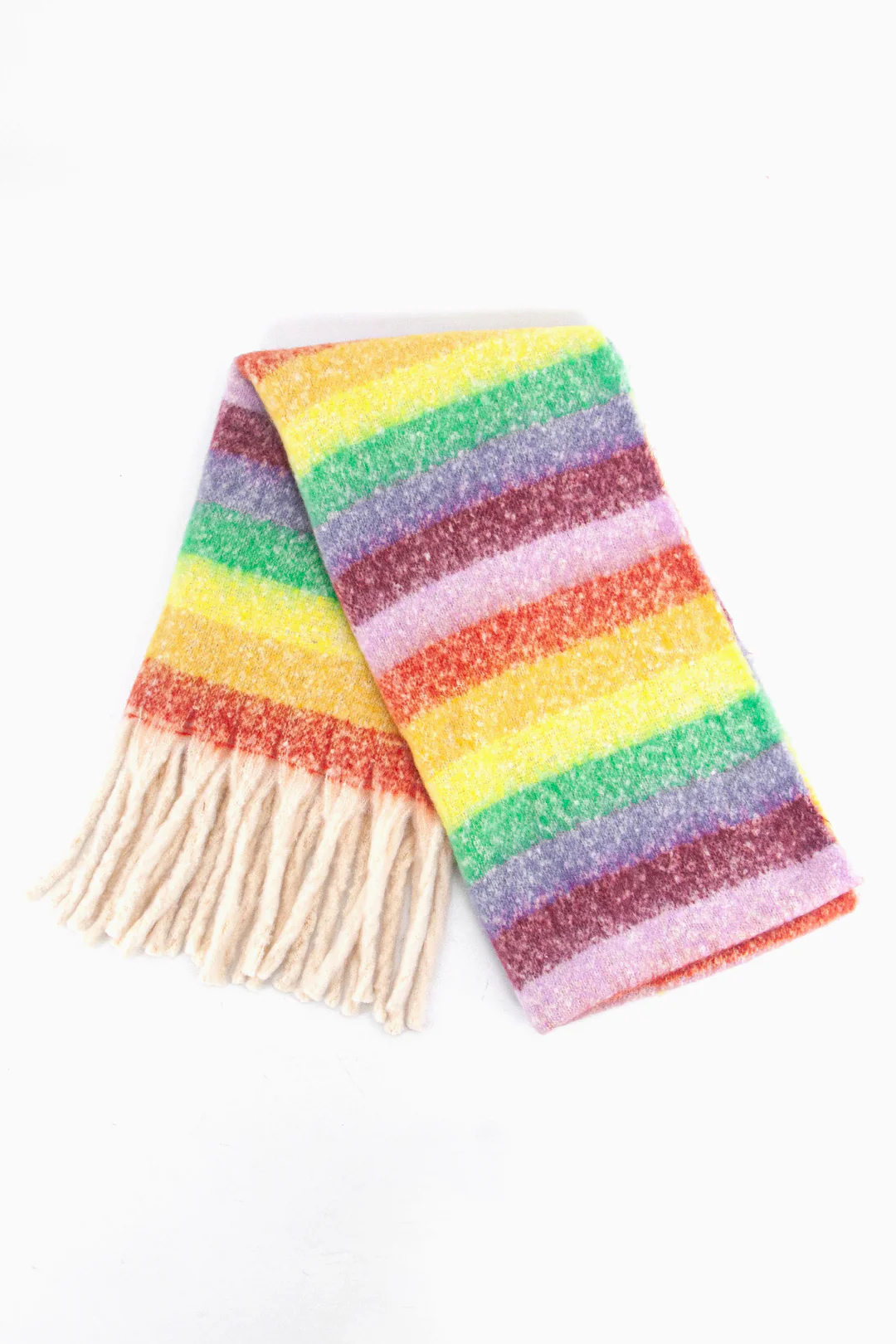 Eliza Scarf - Multi Rainbow Stripe