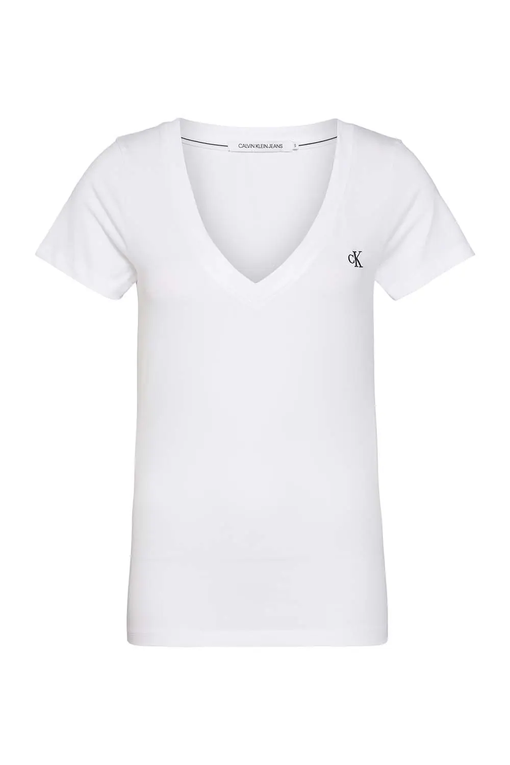 CK T-SHIRT WOMAN V NECK WHITE