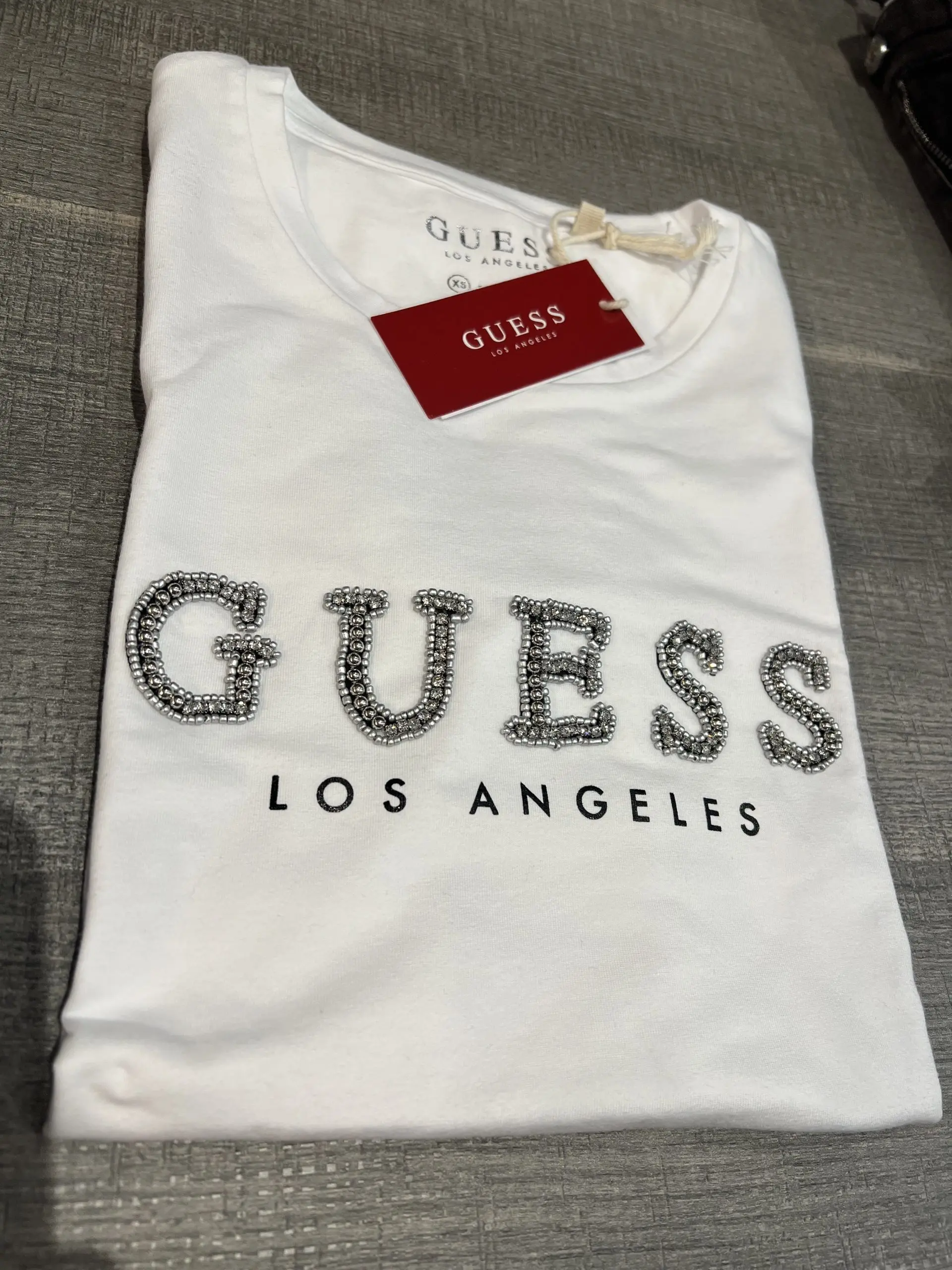 GUESS T-SHIRT BEADS WHITE