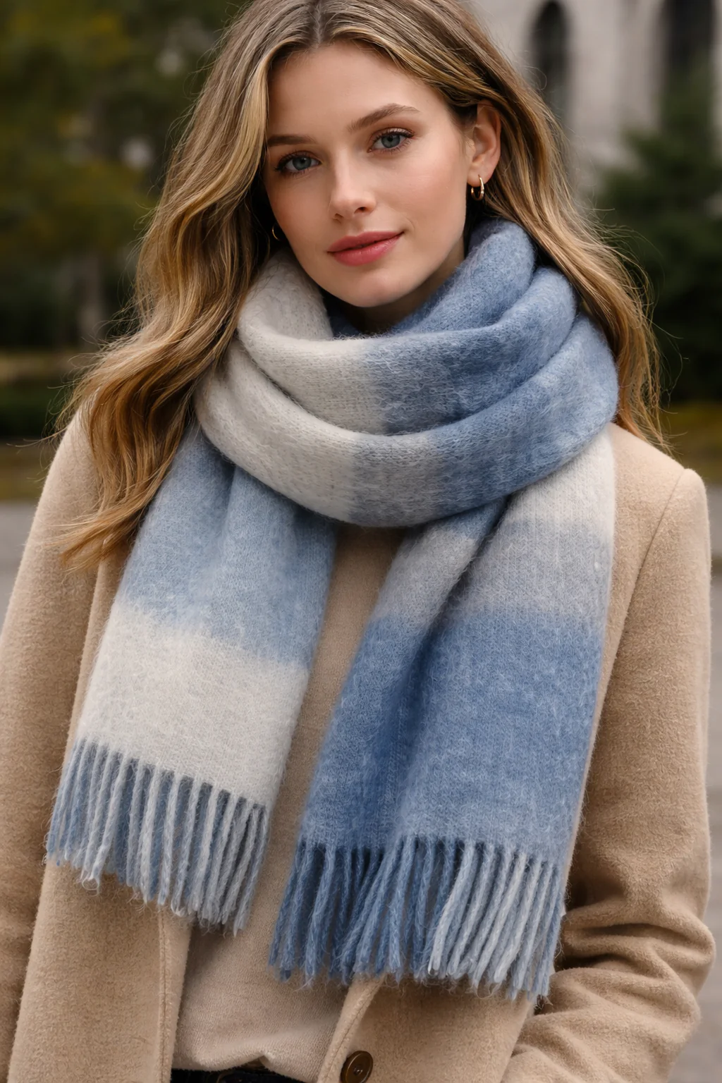 SCARF STRIPED BLUE