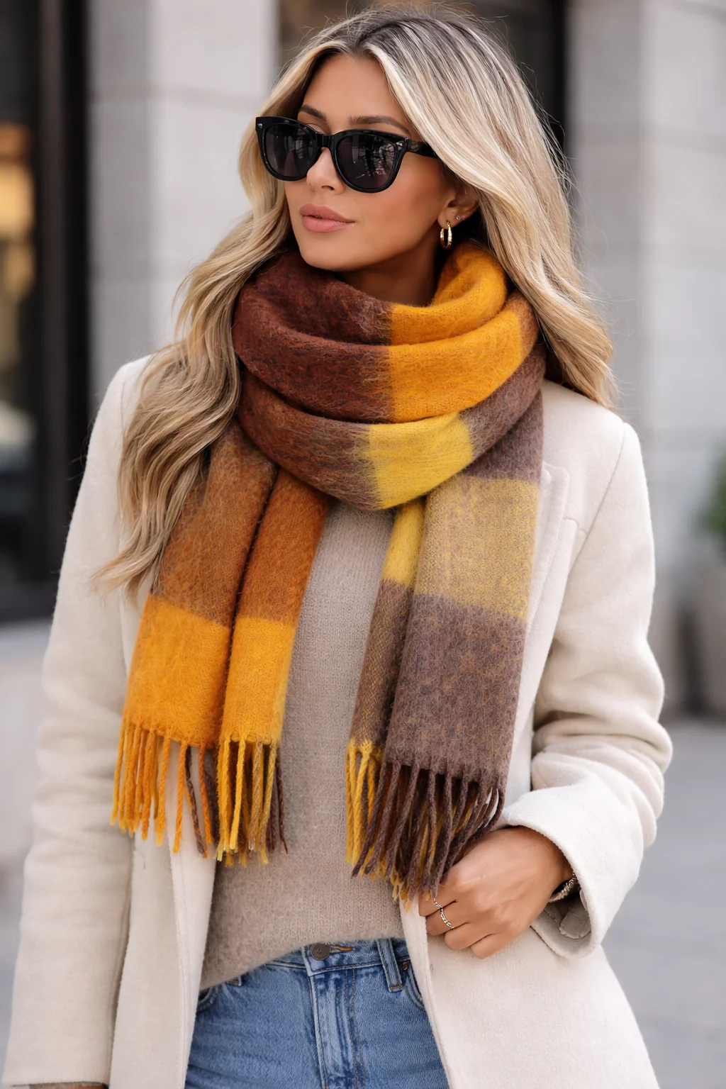SCARF FRINGE  ORANGE