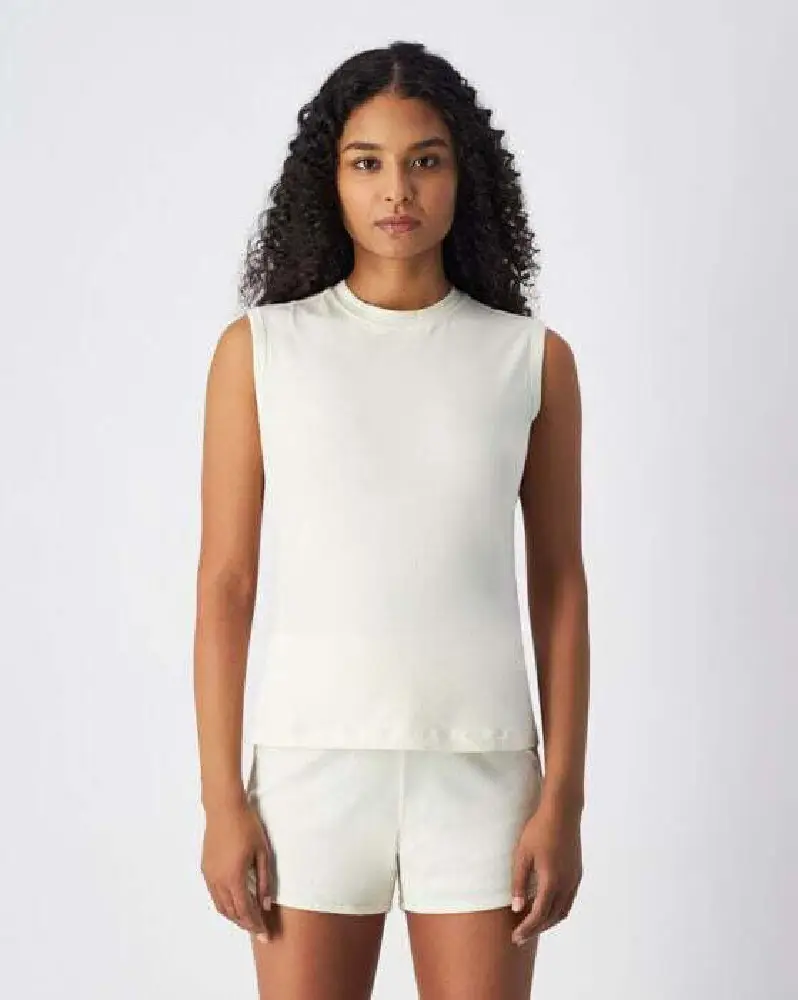 CHAMPION SLEEVELESS T-SHIRT CREAM